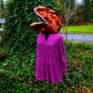 Roaman's 3X Granny Chic Boho Crochet Sweater Top